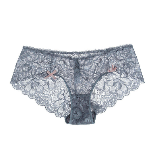 Gray Lace Ribbon Panty