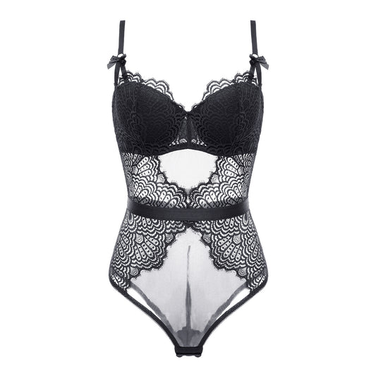 The Demeter Floral Bodysuit Black